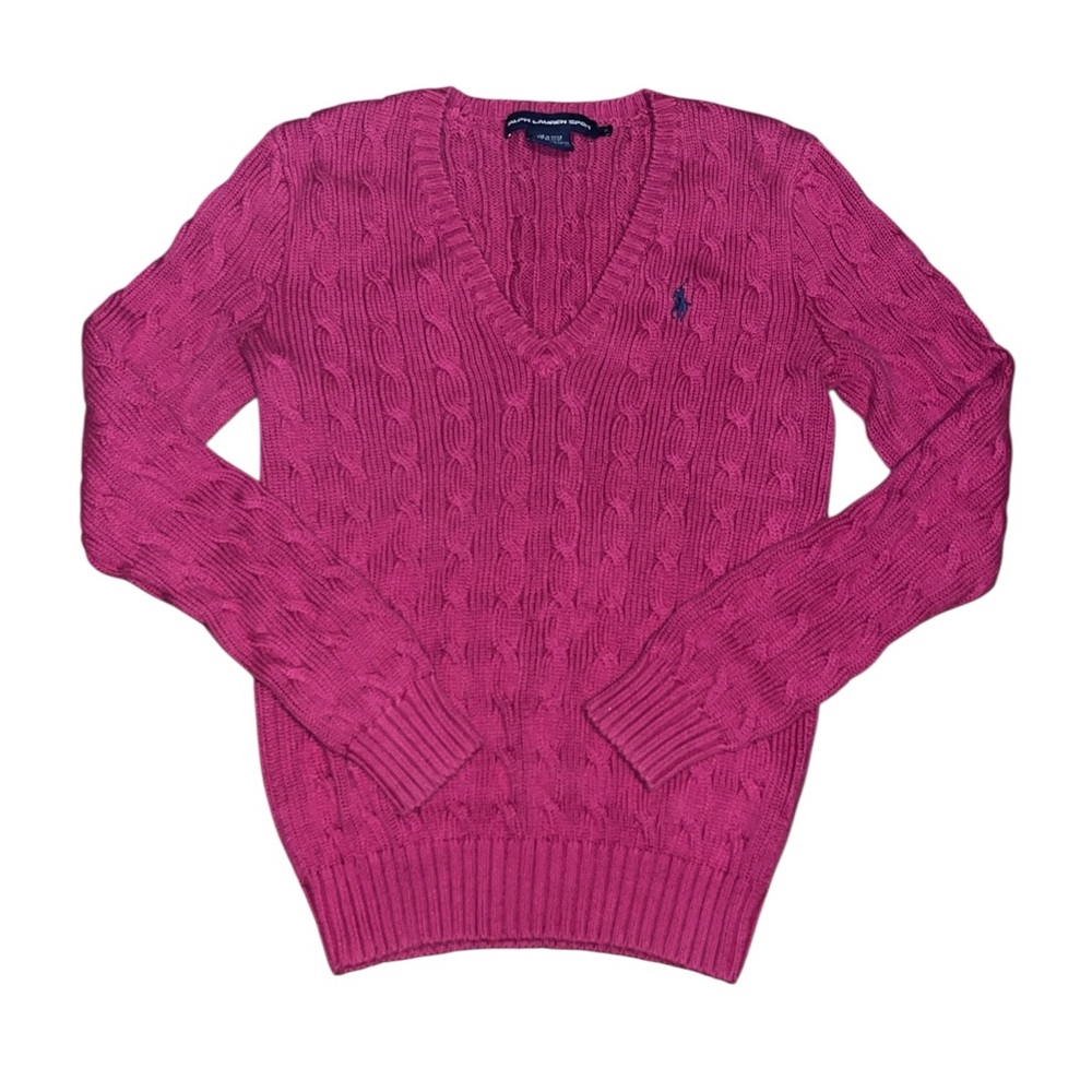 Ralph Lauren Fuchsia V-Neck Sweater